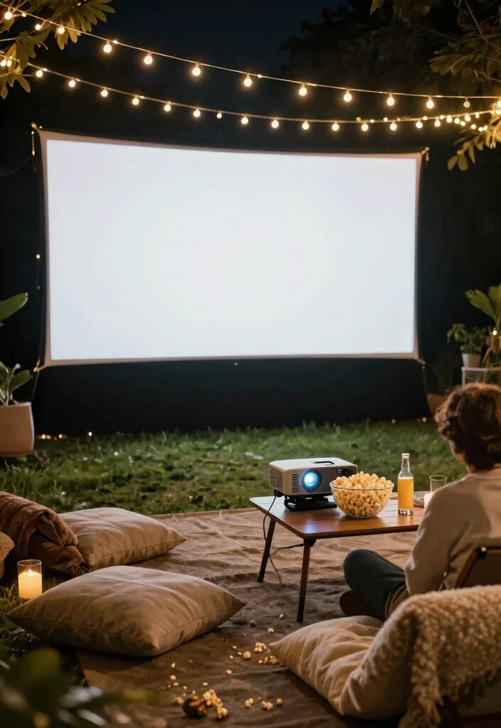 14 Outdoor Patio Ideas on a Budget That Feel Finished 51 14 Outdoor Patio Ideas on a Budget That Feel Finished 11. Outdoor Movie Night Setup 0