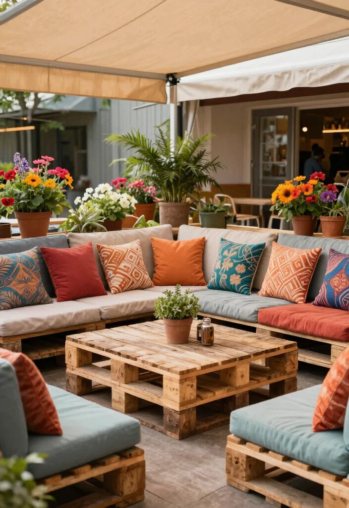 14 Outdoor Patio Ideas on a Budget That Feel Finished 12 14 Outdoor Patio Ideas on a Budget That Feel Finished 2. DIY Pallet Furniture 0