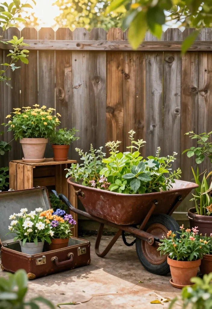 14 Outdoor Patio Ideas on a Budget That Feel Finished 14 14 Outdoor Patio Ideas on a Budget That Feel Finished 4. Upcycled Planters 0