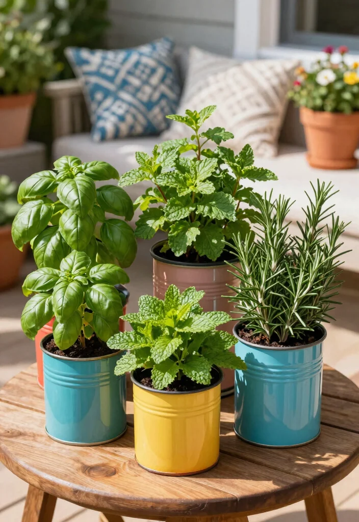 14 Outdoor Patio Ideas on a Budget That Feel Finished 27 14 Outdoor Patio Ideas on a Budget That Feel Finished 7. Herb Garden in Containers 0