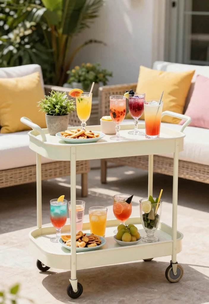 14 Outdoor Patio Ideas on a Budget That Feel Finished 39 14 Outdoor Patio Ideas on a Budget That Feel Finished 9. DIY Outdoor Bar Cart 0