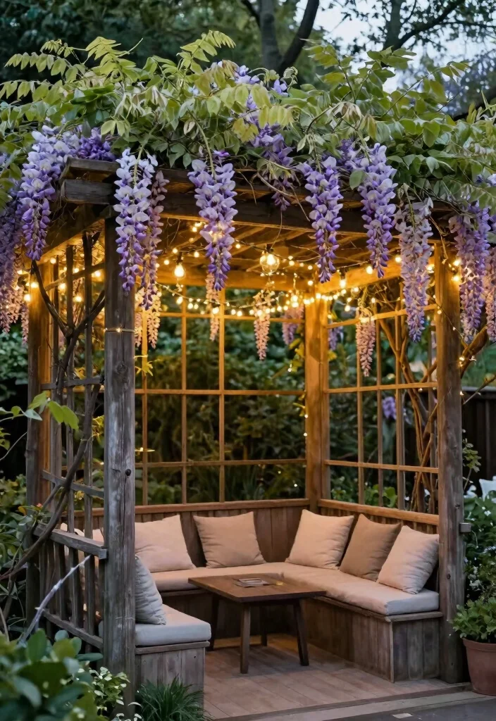 14 Outdoor Trellis Ideas for Backyards of Any Size 3. Rustic Pergola Trellis 0