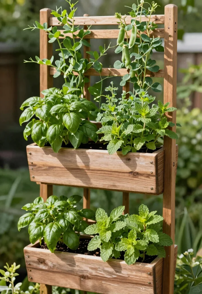 14 Outdoor Trellis Ideas for Backyards of Any Size 6. Vertical Planter Trellis Combo 0