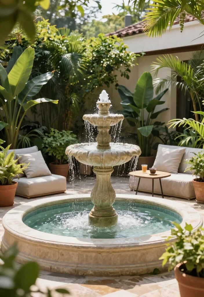 14 Patio Decorating Ideas to Refresh Your Outdoor Space 37 14 Patio Decorating Ideas to Refresh Your Outdoor Space 7. Incorporate Water Features 0