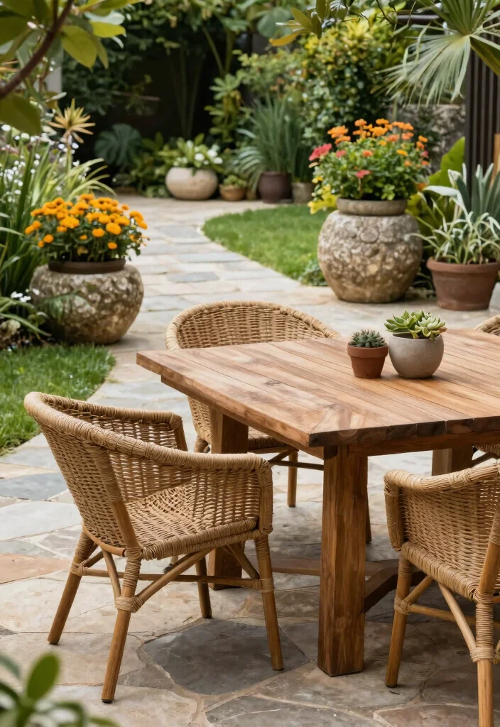 14 Patio Decorating Ideas to Refresh Your Outdoor Space 49 14 Patio Decorating Ideas to Refresh Your Outdoor Space 9. Organic Material Natural Appeal 0