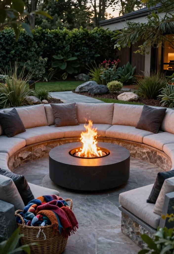 14 Patio Ideas That Work for Any Backyard Size 6. Sleek Fire Pits 0