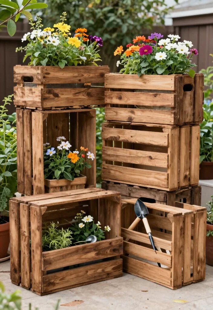 14 Patio Ideas on a Budget That Are Easy to Build 11. Repurposed Wooden Crates 0