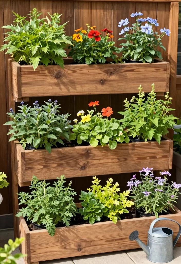 14 Small Backyard Ideas That Make Limited Space Feel Bigger 12. Vertical Planter Boxes 0