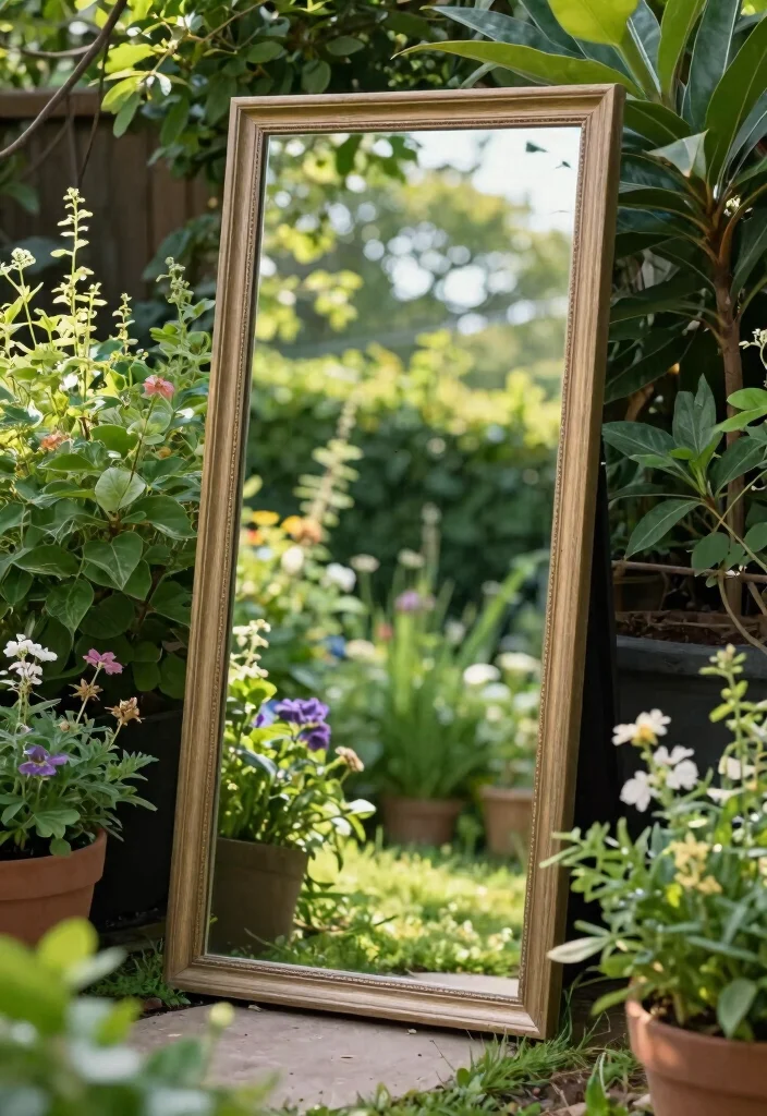 14 Small Backyard Ideas That Make Limited Space Feel Bigger 4. Garden Mirrors 0