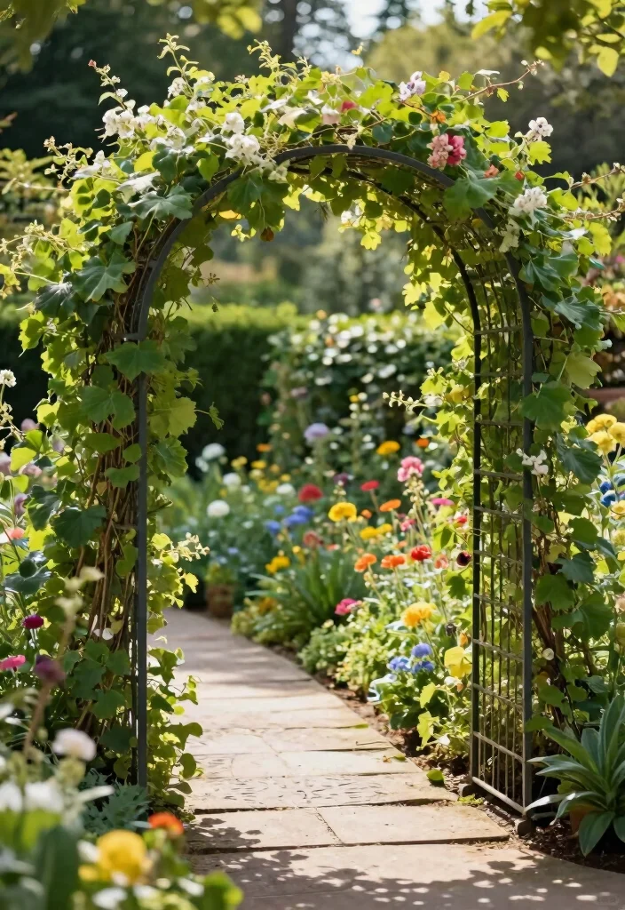 14 Small Backyard Ideas That Make Limited Space Feel Bigger 7. Garden Arches 0