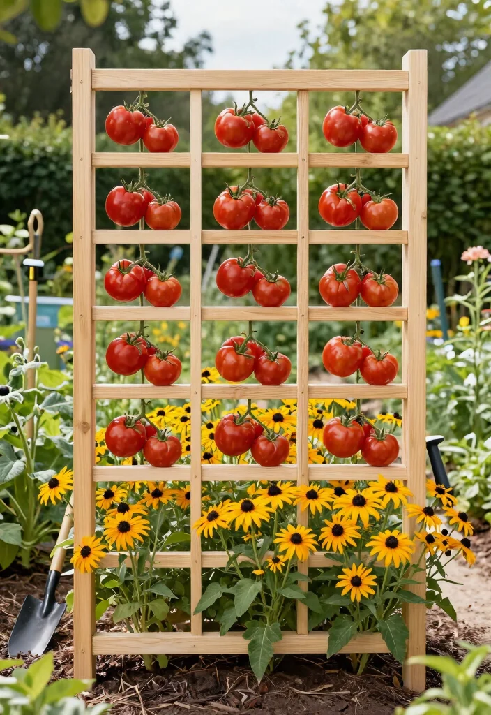 14 Trellis Garden Ideas to Keep Plants Organized and Upright 11. Vertical Grid Trellis 0