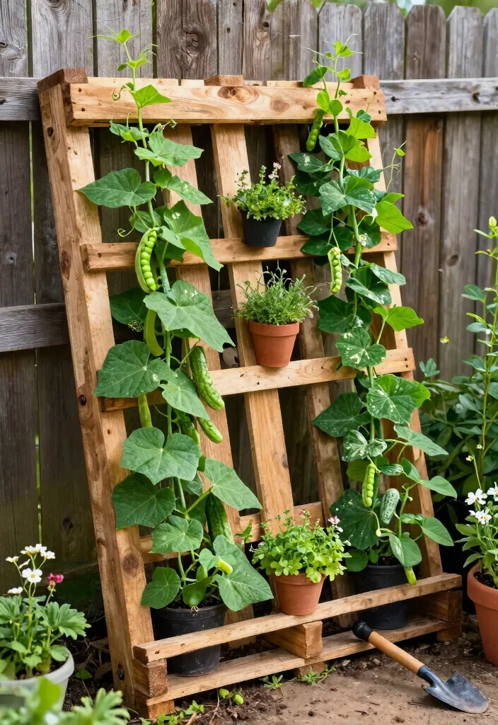 14 Trellis Garden Ideas to Keep Plants Organized and Upright 4. Vertical Pallet Garden Trellis 0