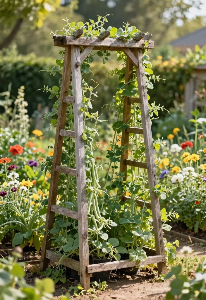 14 Vegetable Garden Trellis Ideas for Higher Yields 1. Rustic Wooden A Frame Trellis 0
