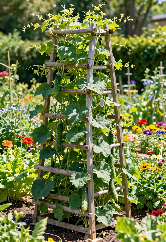 14 Vegetable Garden Trellis Ideas for Higher Yields 9. Classic Lattice Trellis 0
