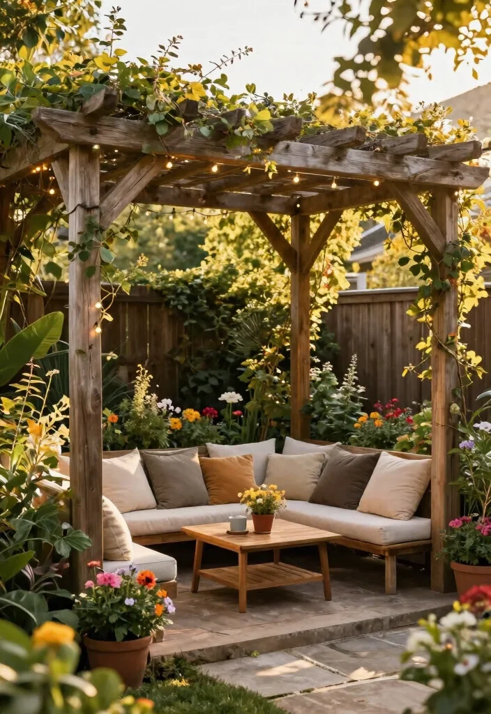 16 Backyard Ideas for Stylish and Functional Outdoor Living 10. Pergolas and Gazebos Define Your Space 0