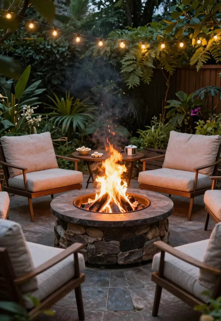 16 Backyard Ideas for Stylish and Functional Outdoor Living 2. Cozy Fire Pit Gather Around 0