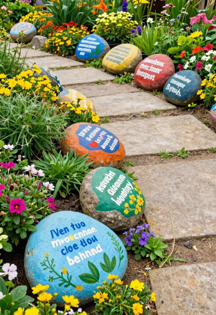 16 Backyard Ideas on a Budget That Still Look High End 7. Painted Garden Rocks 0
