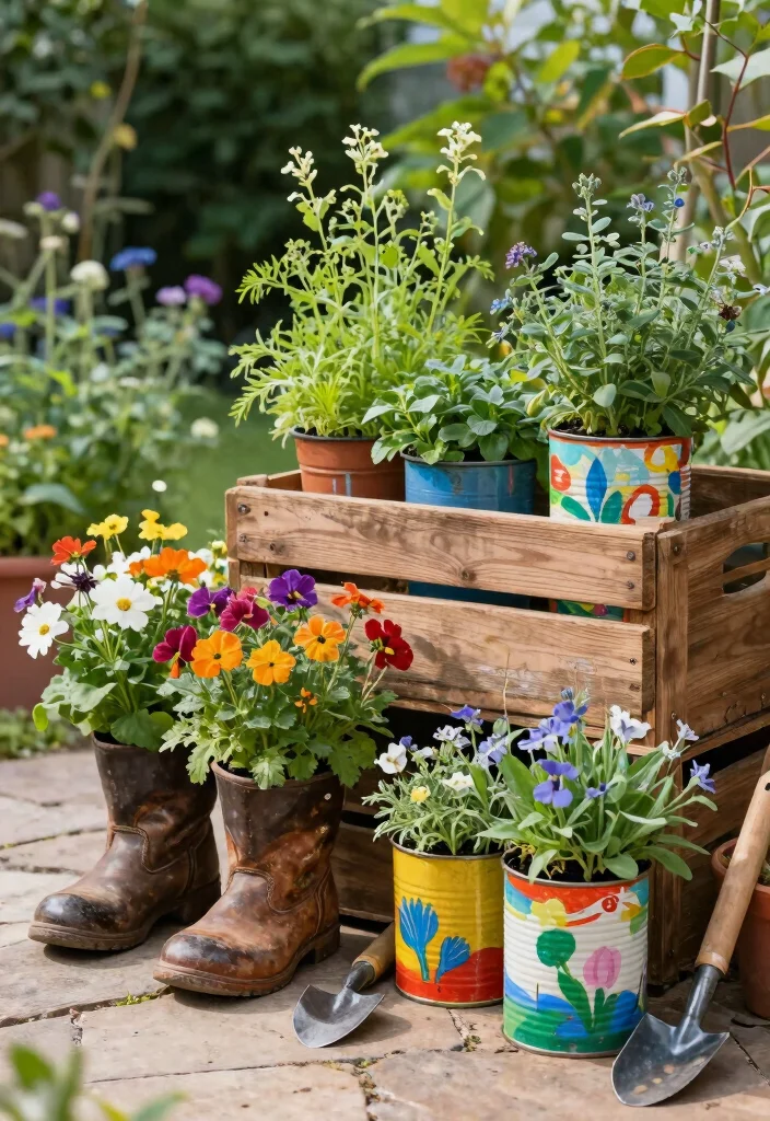 16 Outdoor Planter Ideas That Work in Any Space 4. Recycled Planters 0