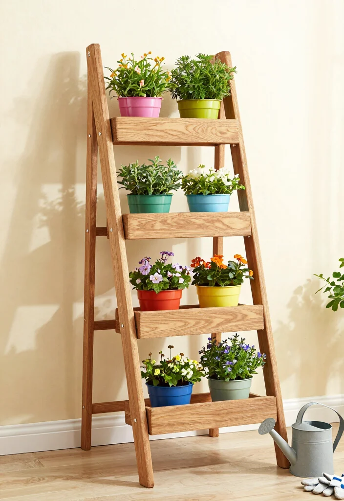 16 Outdoor Planter Ideas for Stylish and Functional Garden Spaces 2. Ladder Planters 0