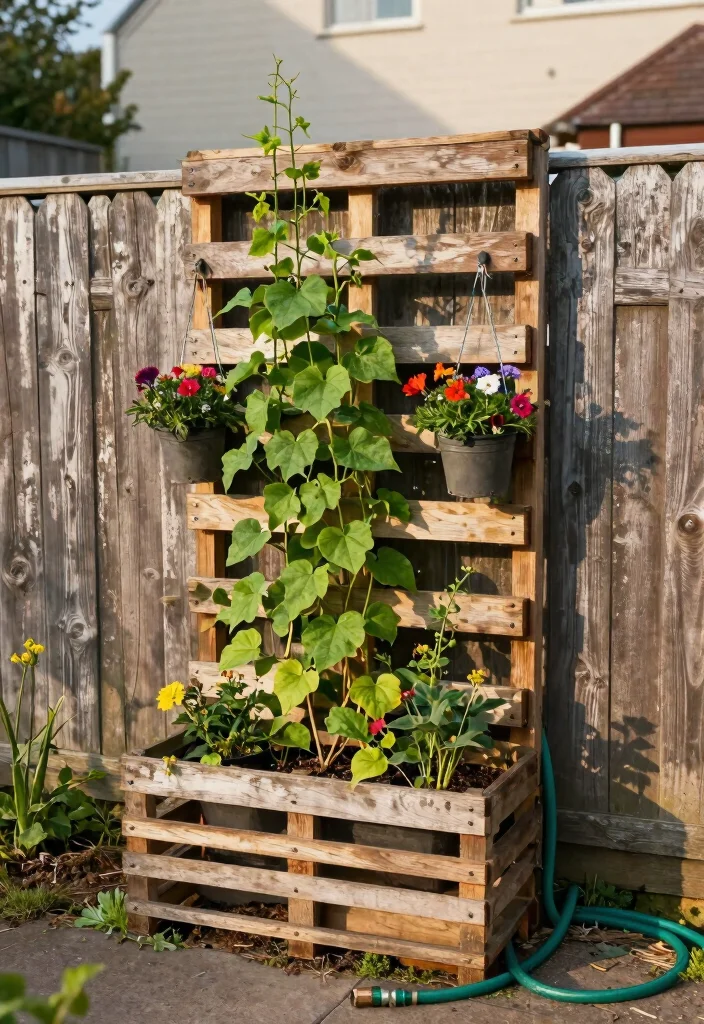 16 Trellis Ideas for Vertical Gardens That Save Space and Look Great 2. Rustic Pallet Trellis 0