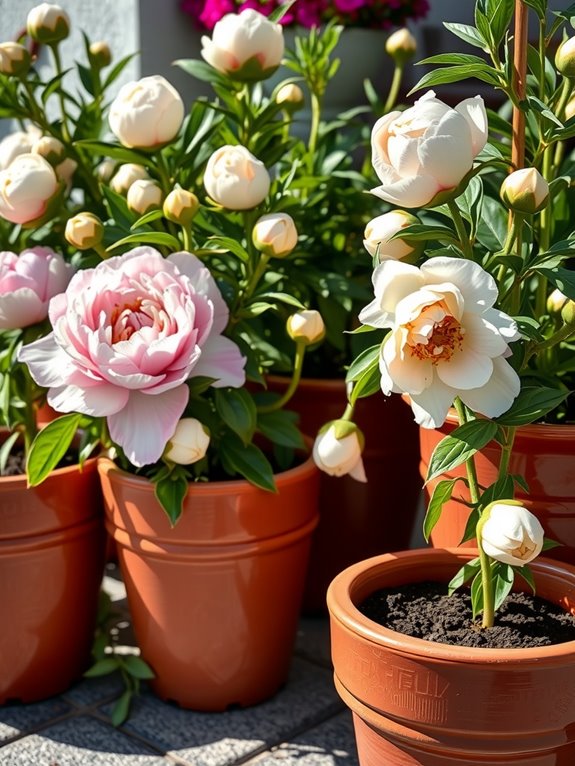 compact peonies for pots thrive