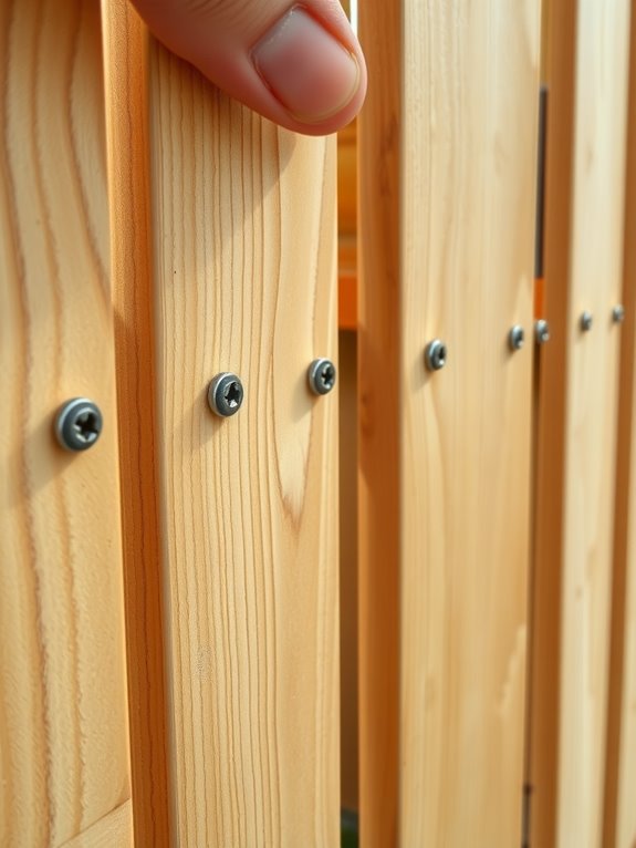 consistent spacing aligned screws