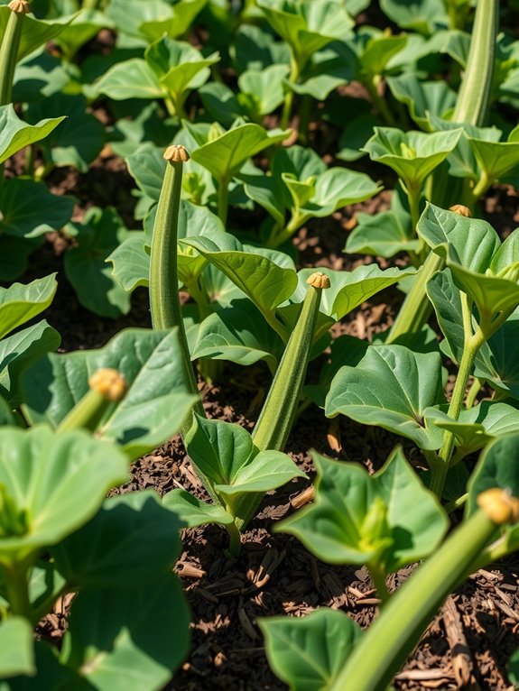 dwarf okra no supports