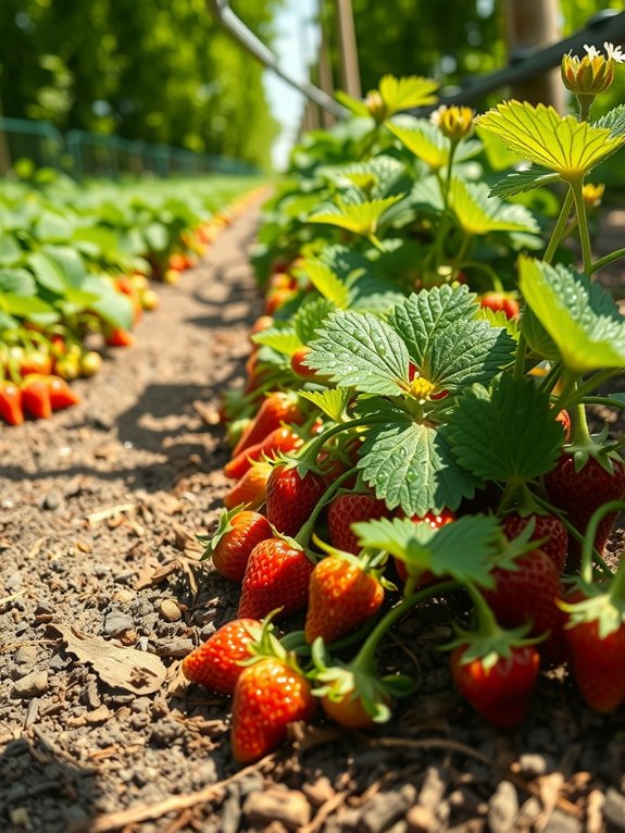 ground strawberries reduce pests and rot