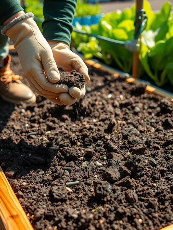 mix garden soil with amendments