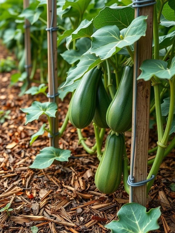 mulch protects zucchini fruit health