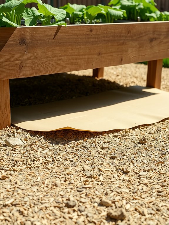 no plastic wood chips gravel