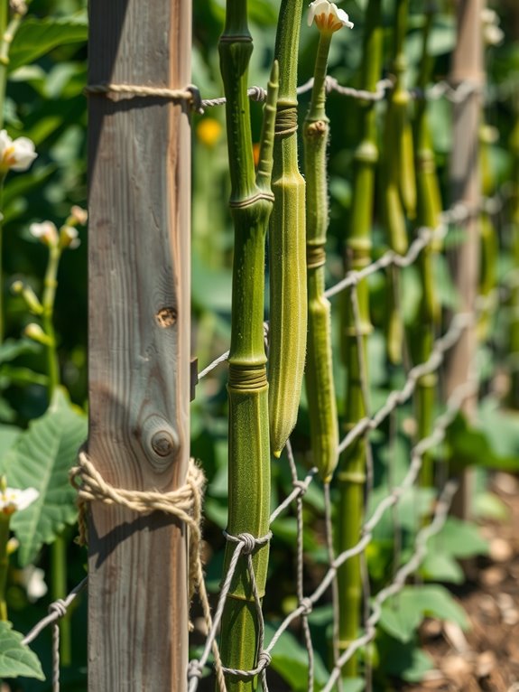 okra support depends on variety and weather
