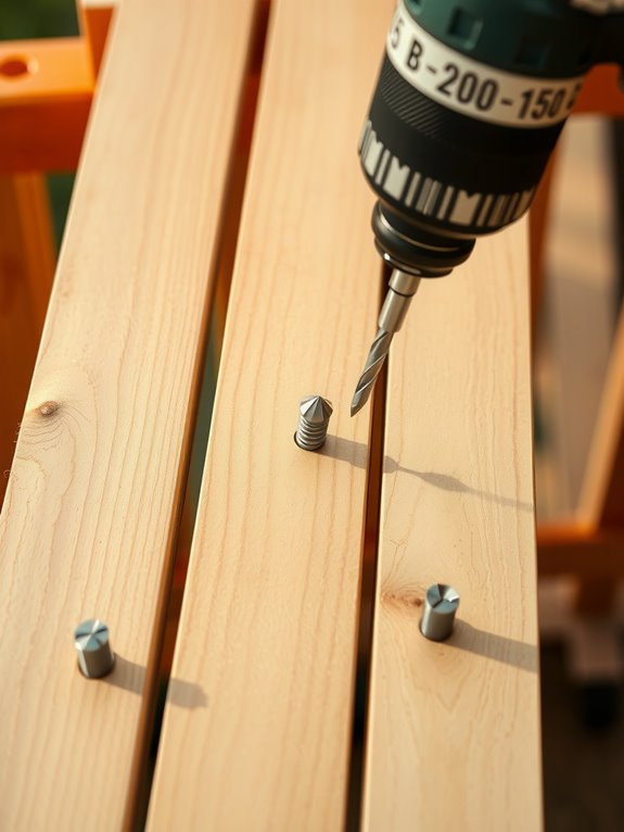 pilot holes prevent wood splitting during screw driving