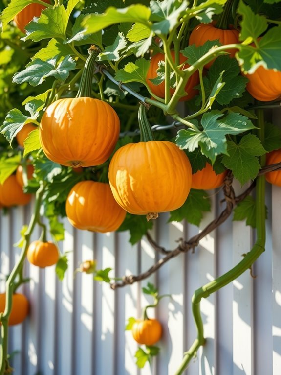 small pumpkins for vertical trellis