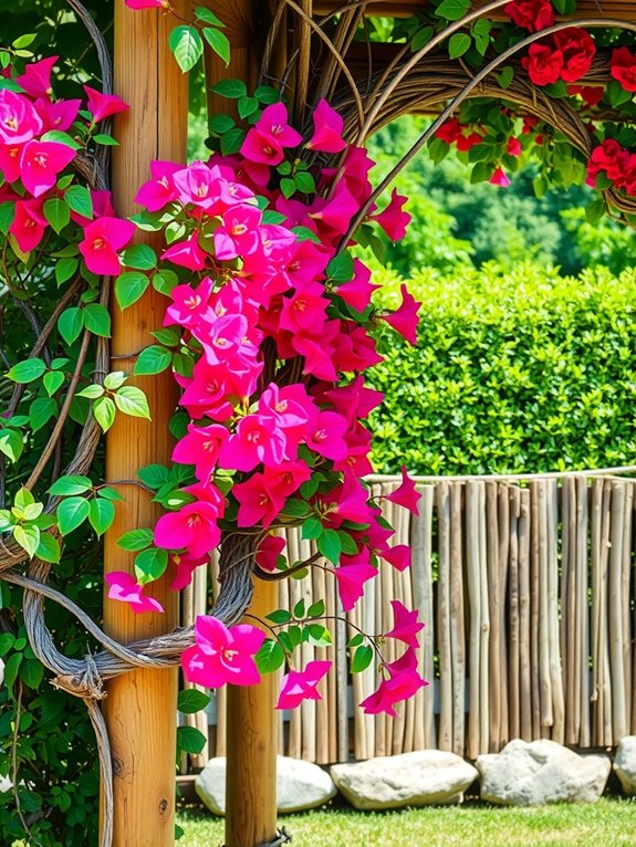 sturdy posts and arbors support bougainvillea jp5ov