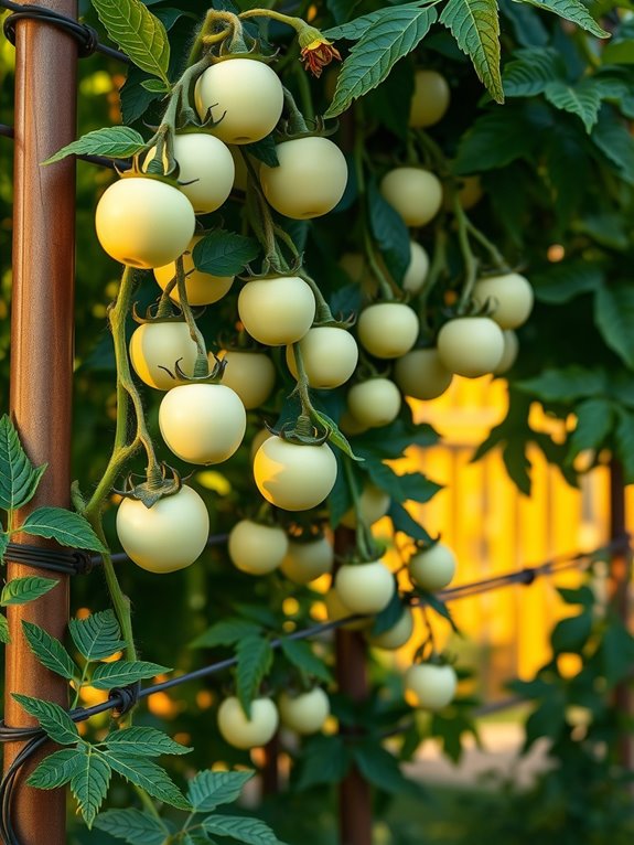 sturdy trellis two tomatillos