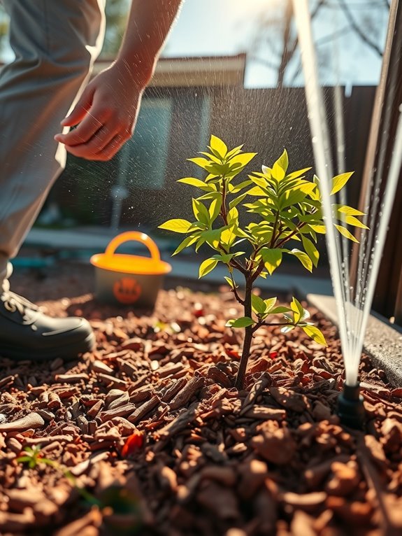 summer planting heat water shade mulch