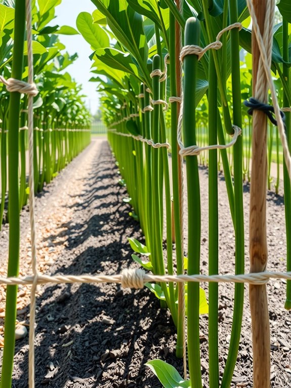 tall okra need staking and cages