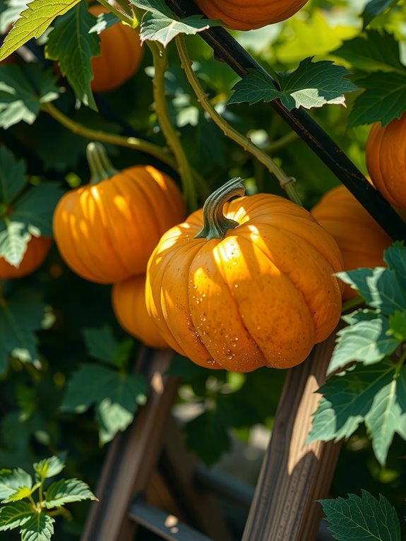 trellised pumpkins grow healthier yields