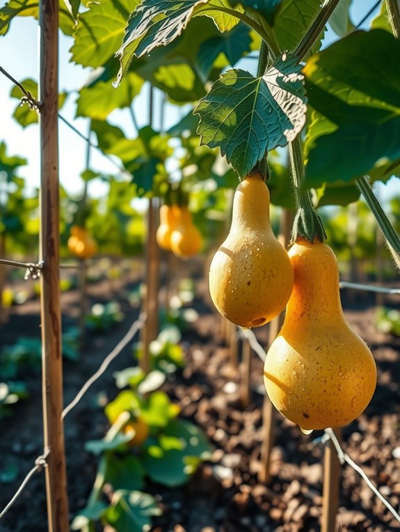 trellised squash needs deeper watering