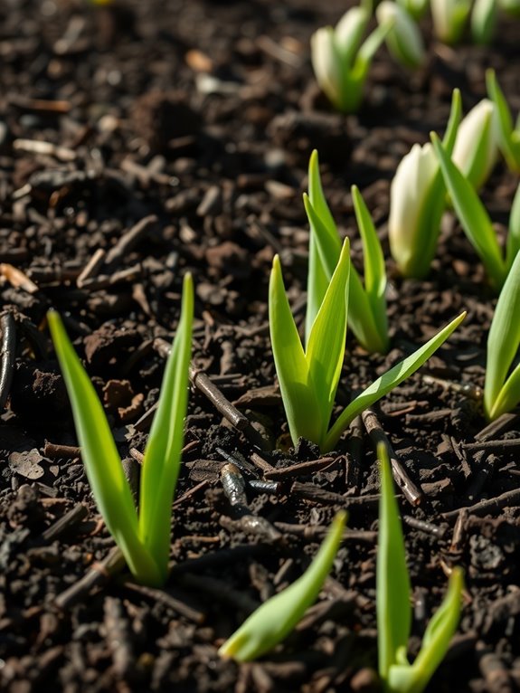 tulips emerge soil timing matters