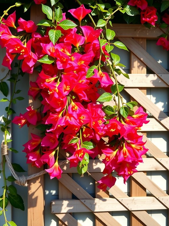 tying stems to trellis