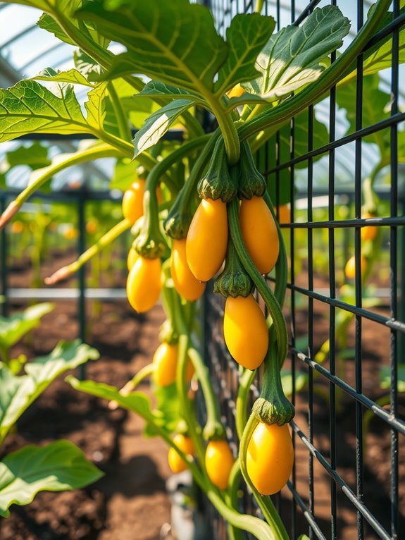 vertical squash using trellis saves space