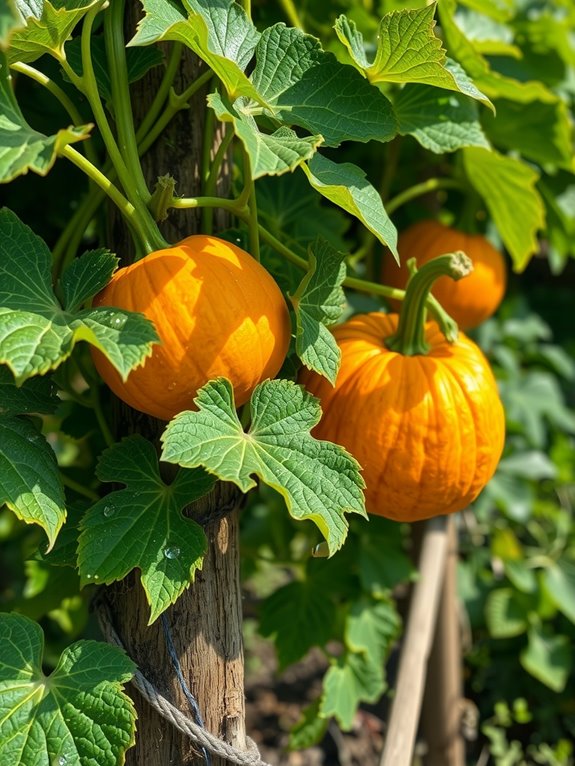 watering trellised pumpkins heat dependent moisture management