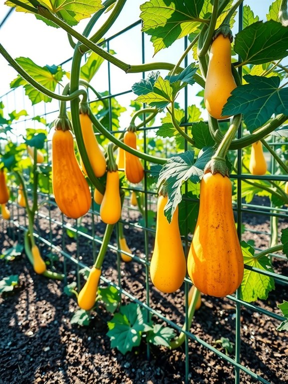 winter squash needs sturdy trellis support